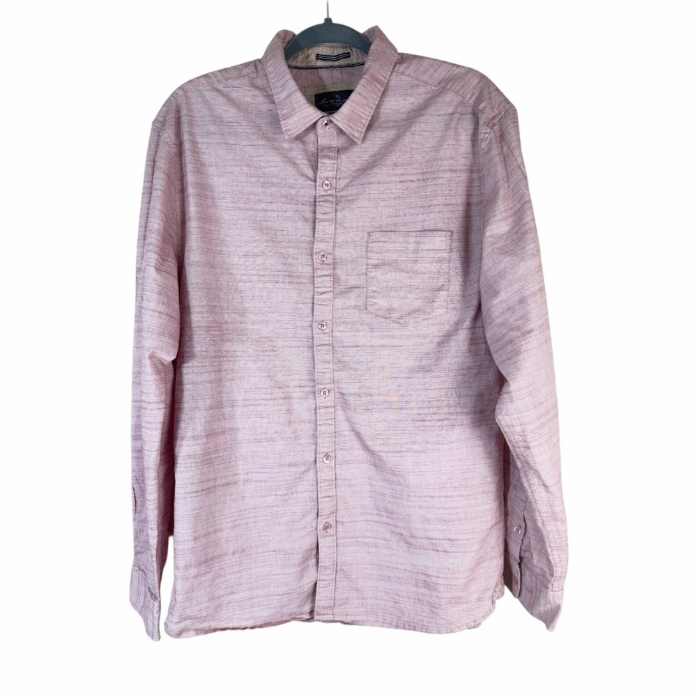 Across the Pond Signature Line Shirt Men’s XL Pink Striped Long Sleeve EUC